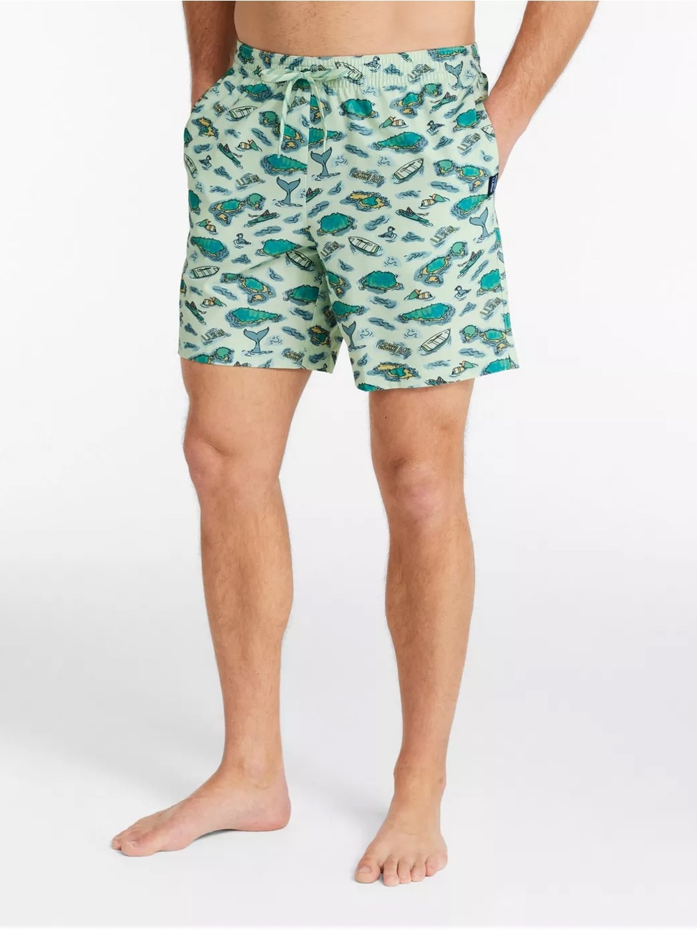 L.L. Bean Men's Bold Coast Swim Trunks, 7" Large